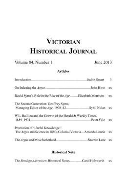 Victorian Historical Journal