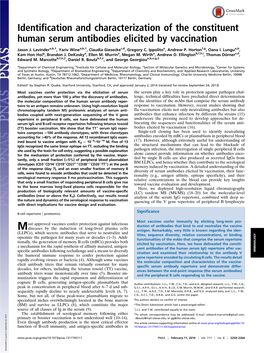 Identification and Characterization of the Constituent Human Serum Antibodies Elicited by Vaccination