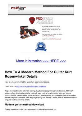 How to a Modern Method for Guitar Kurt Rosenwinkel Details