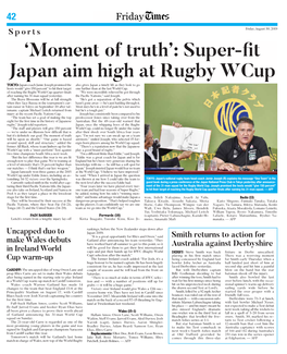 Super-Fit Japan Aim High at Rugby Wcup