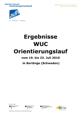 Ergebnisse WUC Orientierungslauf Vom 19