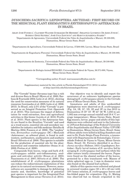 First Record on the Medicinal Plant Eremanthus Erythropappus (Asteraceae) in Brazil