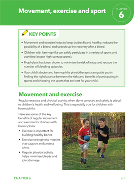 Movement, Exercise and Sport CHAPTER 6