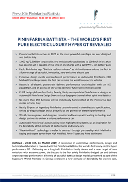 Pininfarina Battista – the World's