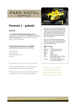 Formula 1 – Paketti Jordan 198 on Britti Gary Andersonin Ja Britti Mike Gascoynen Suunnittelema Auto, Jolla Jordan-Talli Kilpaili Kaudella 1998
