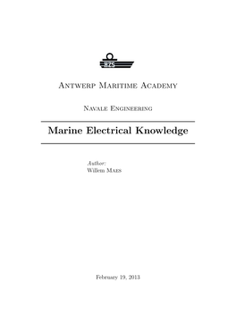 Marine Electrical Knowledge