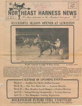 Northeast Harness News, March 1983