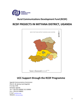 Rcdf Projects in Mityana District, Uganda