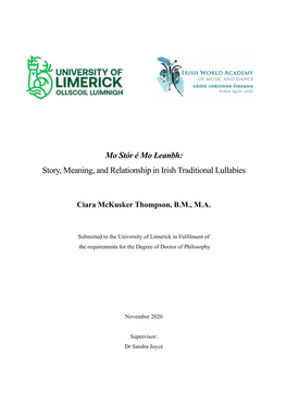 Mo Stór É Mo Leanbh: Story, Meaning, and Relationship in Irish Traditional Lullabies