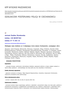 Dzielnicowi Posterunku Policji W Ciechanowcu