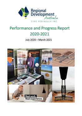 Performance and Progress Report 2020-2021 July 2020 – March 2021