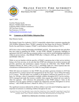 OCFA WMP Comments 4-7-20.Pdf