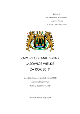 Raport O Stanie Gminy Lasowice Wielkie Za Rok 2019