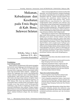 51. Makanan, Kebudayaan Dan Kesehatan Pada Etnis Bugis Di Kab. Bone, Sulawesi Selatan