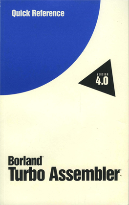 Borland$ Turbo Assembler: Turbo Assembler®