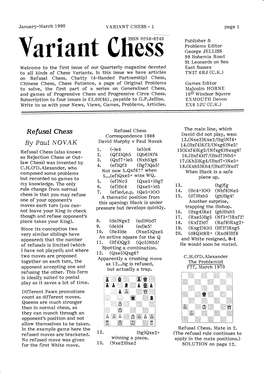 1990 VARIANT CHESS - 1 Page 1