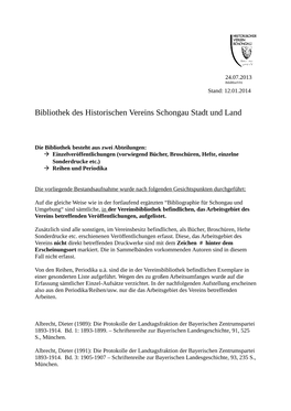 Bibliothek Des Historischen Vereins Schongau Stadt Und Land