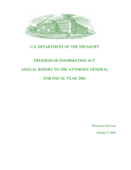 Us Department of the Treasury Freedom of Information Act Annual Report To