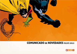 Comunicado De Novedadesjulio 2012