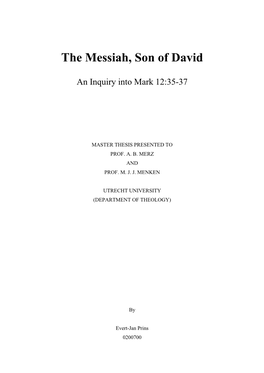 The Messiah, Son of David