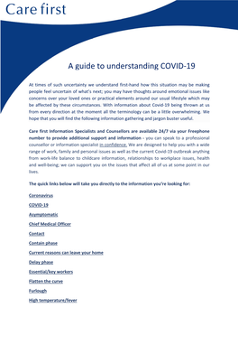 A Guide to Understanding COVID-19