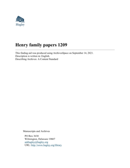 Henry Family Papers 1209