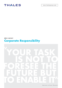 2011 Report Corporate Responsibility Thales