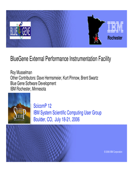 Bluegene External Performance Instrumentation Facility