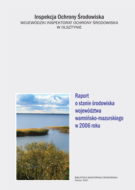 Raport O Stanie Środowiska Województwa Warmińsko-Mazurskiego W 2006 Roku