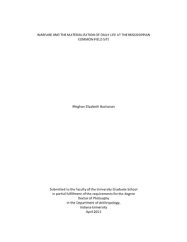 Warfare and the Materialization of Daily Life at the Mississippian Common Field Site