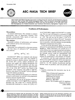 • Aec-Nasa Tech Brief