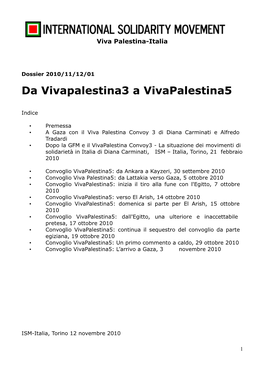 Da Vivapalestina3 a Vivapalestina5