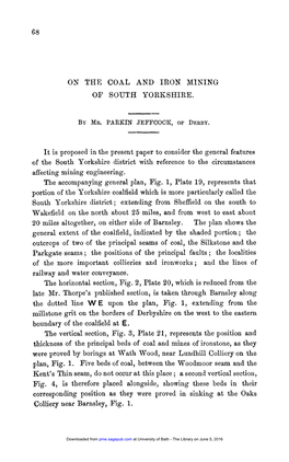 ON the COAL and IRON MINING of SOUTH YORKSHIRE. It Is