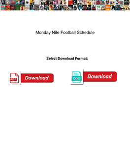 Monday Nite Football Schedule