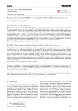 Los Programas Culturales De TVE Y El Cine Español. Análisis De Historia De Nuestro Cine