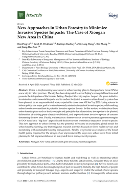 New Approaches in Urban Forestry to Minimize Invasive Species Impacts: the Case of Xiongan New Area in China