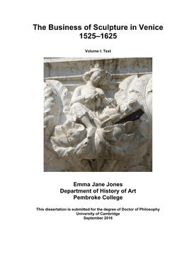 The Business of Sculpture in Venice 1525–1625