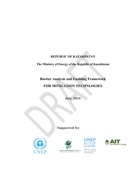 Barrier Analysis and Enabling Framework for MITIGATION TECHNLOGIES