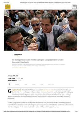 The Making of Juan Guaido: How the US Regime Change Laboratory Created Venezuela’S Coup Leader