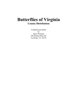Harry Pavulaan's Notes on Butterfly Names Used on the Virginia Checklist