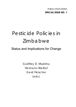 Special Issue Publication Series, No. 1 Pesticide Policy Project Publication Series Special Issue No