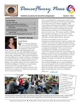 2011 Danceflurry Organization Newsletter