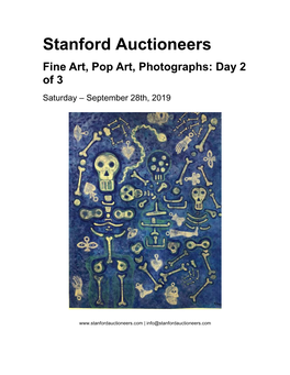 Fine Art, Pop Art, Photographs: Day 2 of 3 Saturday – September 28Th, 2019