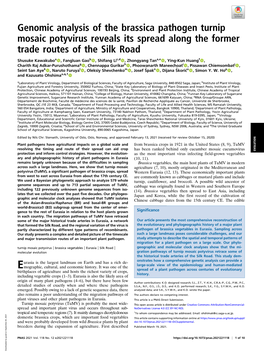 Genomic Analysis of the Brassica Pathogen Turnip Mosaic Potyvirus Reveals Its Spread Along the Former Trade Routes of the Silk Road