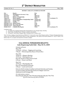 July Regatta Schedule