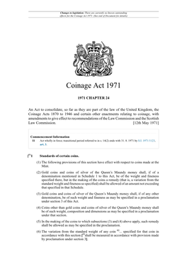 Coinage Act 1971