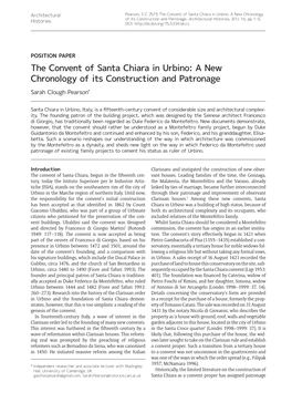 The Convent of Santa Chiara in Urbino: a New Chronology of Its Construction and Patronage