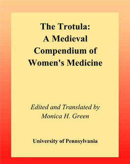 The Trotula: a Medieval Compendium of Women's Medicine