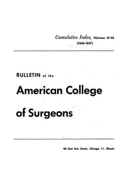 1946 to 1957 Bulletin Index Vol 31 to 42