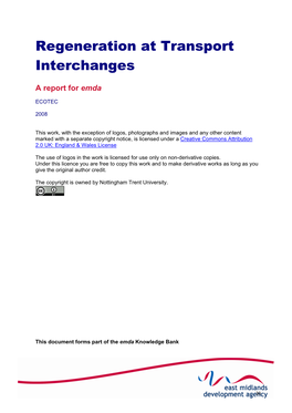 Regeneration at Transport Interchanges